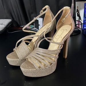 Gold Strappy Heels